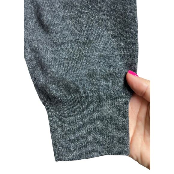 Boden Women's Pullover Quarter Zip Wool Blend Gray Sweater Medium - Picture 6 of 11